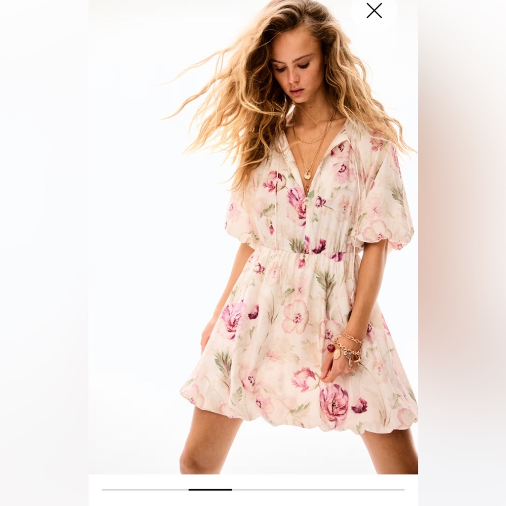 H&M Floral Print bubble hem Women's Dress